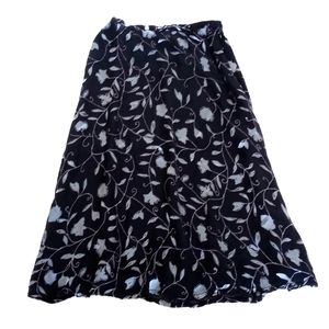 Gorgeous Vintage Deep Blue & Violet Jones New York Silk Rayon Blend Maxi Skirt 8